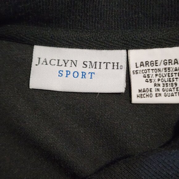 Jaclyn Smith Sport Cardigan Sweater Large Black White Striped Button Front  Top - Picture 4 of 8